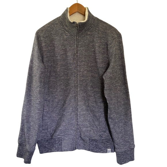Lucky Brand Athletics Siberian Sherpa Full Zip Sweater Jacket Heather Gray Men M - Picture 2 of 11